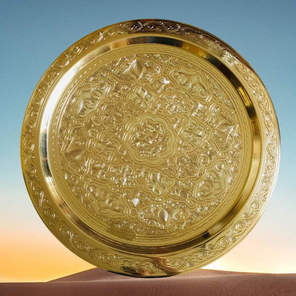 Orientalisches Tablett "Karnak" - Messing, handgefertigt