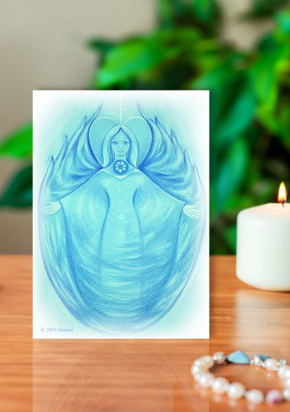 Blauer Chakra Engel - Halschakra Serami Lebenshilfe Chakra Engel Karten Halschakra 